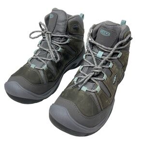 Keen Womens Size 6.5 Circadia Mid Hiking Boots Lace Up Waterproof Steal Gray New